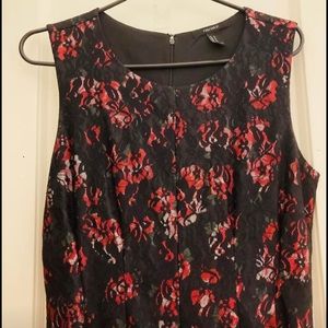 Black, floral lace mini dress 👗